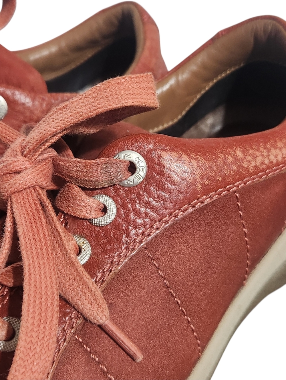 Keen Presidio Shoes Womens Size 8.5 Leather Lace Up Tandoori Red - Picture 5 of 11
